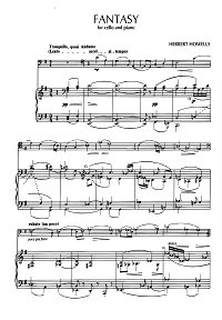 Howells - Fantasy for cello and piano - Piano part - first page