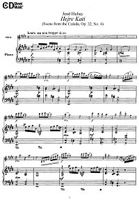 Hubay - Hejre Kati for violin - Piano part - First page