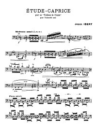 Ibert - Etude - Caprice for cello solo - Instrument part - first page