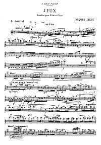 Ibert - Jeux -Sonatina for flute - Flute part - first page