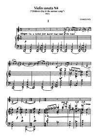 Ives Charles - Violin Sonata N4 (1915) - Piano part - first page