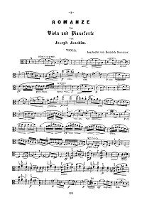 Joachim - Romance for violin and piano - Instrument part - first page