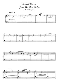 Korigliano - Anna's theme (From the Red violin) - Piano part - First page