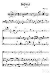 Kapustin - Burlesque for cello op.97 - Piano part - first page