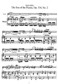 Keler - The Son Of the Puszta op.134 for violin - Piano part - first page