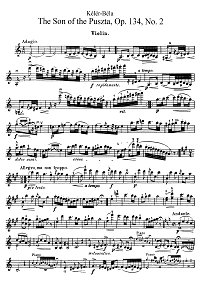 Keler - The Son Of the Puszta op.134 for violin - Instrument part - first page