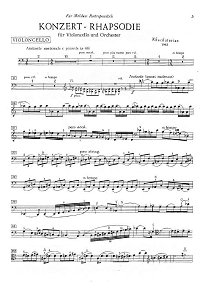 Khachaturian - Concerto-Rhapsody for Cello and Orchestra (1963) - Instrument part - first page