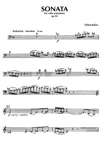Khrennikov - Cello sonata op.34 - Instrument part - first page
