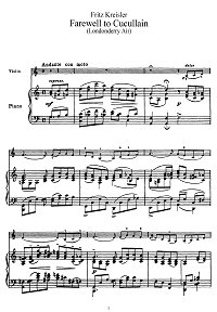 Kreisler - London's air for violin - Piano part - First page