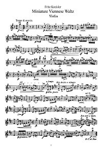 Kreisler - Small viennese march for violin - Instrument part - First page