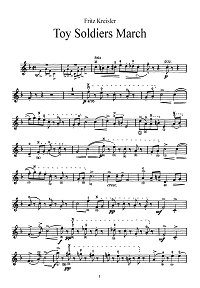Kreisler - March of the toy soldiers for violin - Instrument part - First page