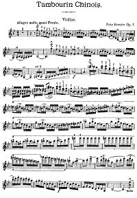 Kreisler - Tambourine for violin op.3 - Instrument part - First page