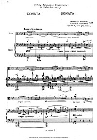 Kryukov - sonata for violin and piano - Piano part - First page