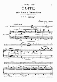 Longo Alessandro - Viola suite op.53 - Piano part - first page
