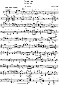 Ligeti - Sonata for cello solo - Instrument part - first page