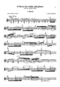 Machavariani - 6 pieces for violin and piano from the Othello ballet - Instrument part - first page
