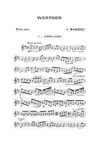 Massnet - Verter - Prelude for violin - Instrument part - First page