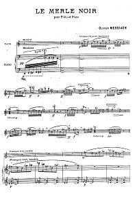 Messiaen - Le Merle Noir for flute and piano - Piano part - first page