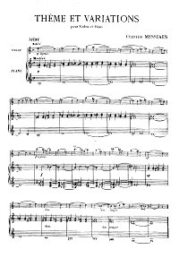Messiaen - Theme with variations for violin - Piano part - first page