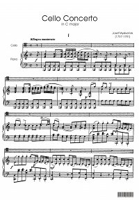 Myslivecek - Cello Concerto C-dur - Piano part - first page