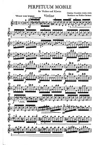 Novacek - Perpetuum mobile - for violin and piano- Instrument part - First page