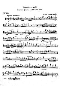 Oginski - Polonaise (Polonez) for cello and piano - Instrument part - first page