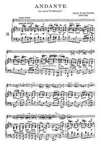 Pisendel - Andante for violin - Piano part - First page