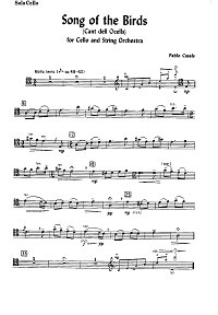Pablo Casals - Bird's song for cello and orchestra - Instrument part - First page