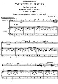 Paganini - Cello Variations on a Theme from Mose (Silva) - Piano part - first page