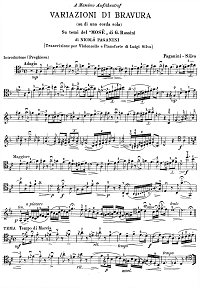 Paganini - Cello Variations on a Theme from Mose (Silva) - Instrument part - first page