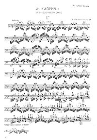 Paganini - 24 caprices for cello solo - Instrument part - first page