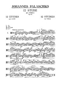 Palaschko - 12 studies for viola op.62 - Instrument part - first page