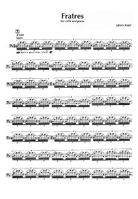 Arvo Part - Fratres for cello and piano (1980) - Piano part - first page