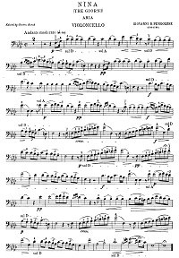 Pergolesi - Aria for cello and piano - Instrument part - first page