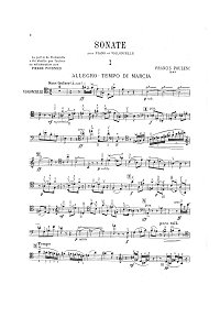 Poulenc - Cello Sonata - Instrument part - first page