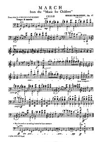 Prokofiev - March for cello solo op.65 - Instrument part - first page