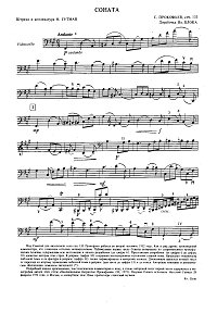 Prokofiev - Cello sonata solo op.133 - Instrument part - first page