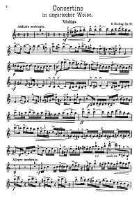 Rieding - Concertino for violin in Hungarian style op.21 - Instrument part - First page