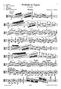 Rust - Prelude and fugue for viola - Instrument part - first page