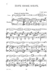 Raff - Violin sonata N. 1 Op. 73 - Piano part - first page