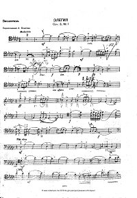 Rachmaninov - Elegia for cello and piano - Instrument part - First page