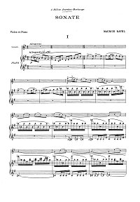 Ravel - Violin sonata N2 in G major - Piano part - first page