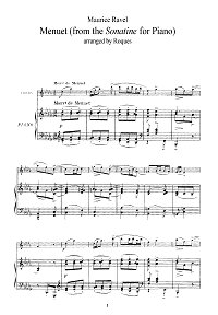Ravel - Menuet for violin - Piano part - First page