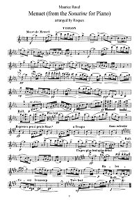 Ravel - Menuet for violin - Instrument part - First page