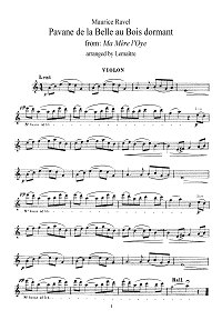 Ravel - Pavane for violin - Instrument part - First page