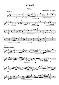 Rieding - Air Varie for violin op.23 N3 - Instrument part - First page