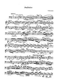 Roslavets - Meditation for cello and piano - Instrument part - first page