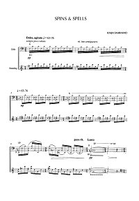 Saariaho - Spins and spells for cello - Cello part - first page