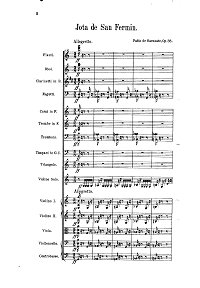 Sarasate - Jota de San Fermin op.36 for violin and orchestra - Piano part - First page