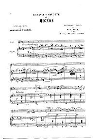 Sarasate - Romance and Gavotte for violin Op.16 - Piano part - First page